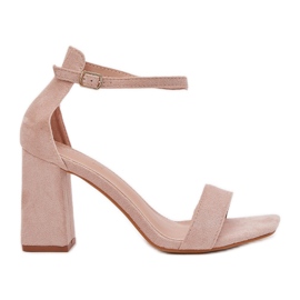 Boto Dámské sandály na ekologickém semišovém post beige elirae béžový Boto Dámské sandály na ekologickém semišovém post beige elirae béžový