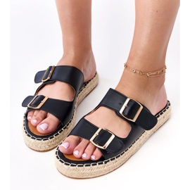 Black Espadrilles s přezkami Kasina černá Black Espadrilles s přezkami Kasina černá