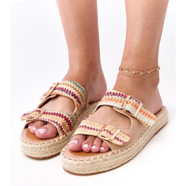 Vícebarevné háčkování Espadrilles s přezky Kasina vícebarevný