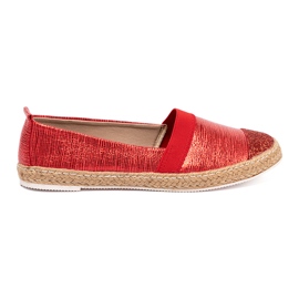 Goodin Červená espadrilles s lesklým vláknem červený