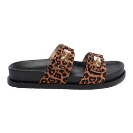 Shelvt Dámské leopardské leopardské pantofle Shelvt Dámské leopardské leopardské pantofle