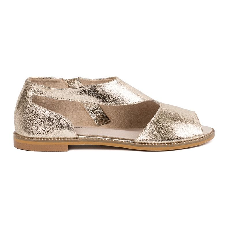 Goodin Zlaté dámské sandály s výřezy zlatý