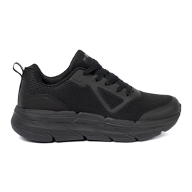 Shelvt Black Sports Men's Shoes With McArthur Mesh černý