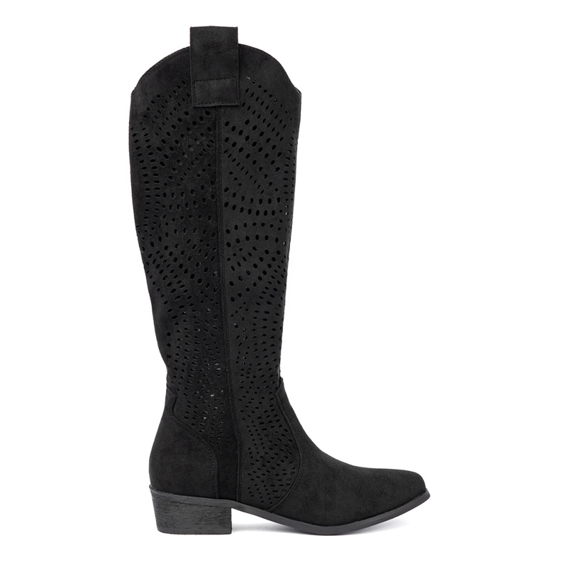 Seastar Black Openwork Boots ve stylu kovboje černá