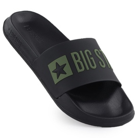 Black Big Star SS174359 Pánské černé plážové pantofle černá Black Big Star SS174359 Pánské černé plážové pantofle černá
