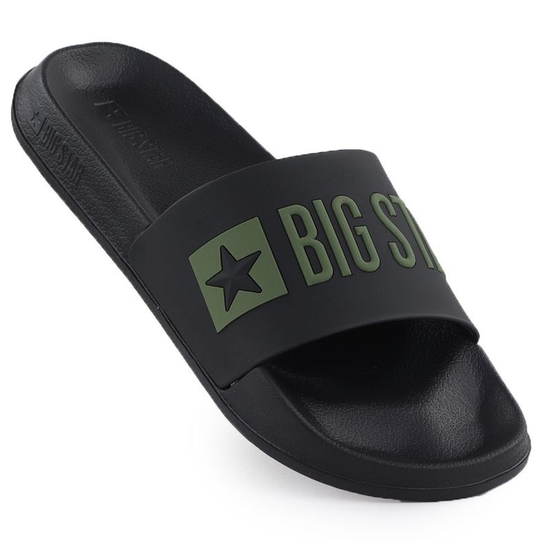Black Big Star SS174359 Pánské černé plážové pantofle černá