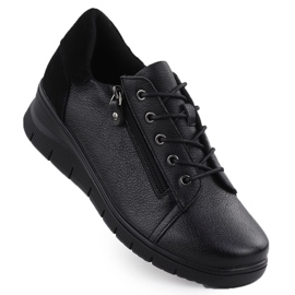 Dámské kožené boty na klínech Black Vinceza 39964 černý