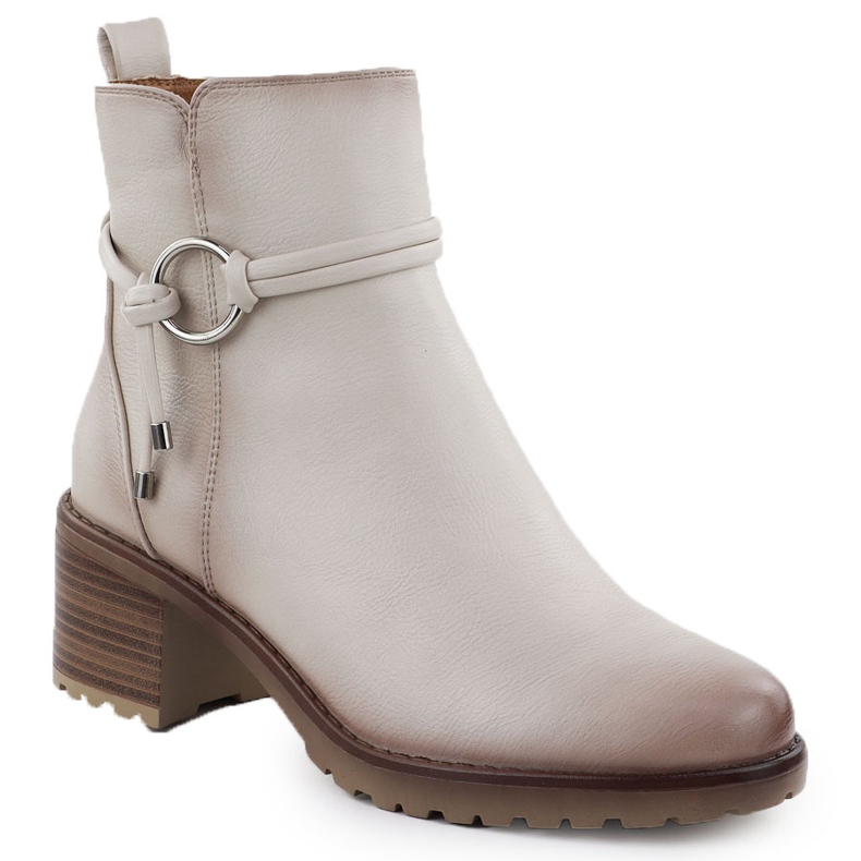 Dámské boty izolované na bloku Beige Potocki SZ12527 béžový