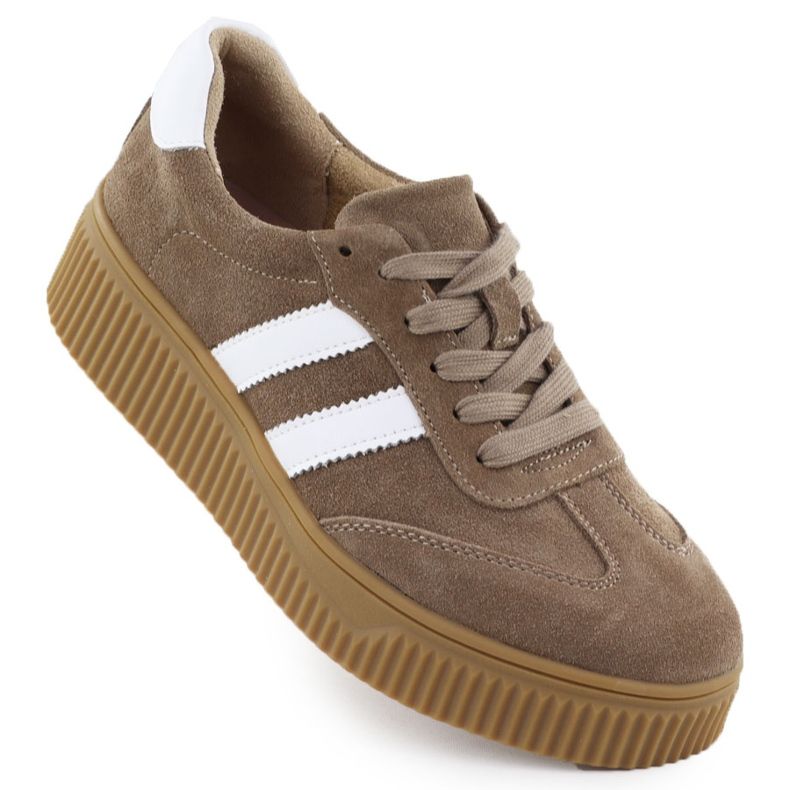 Dámské kožené boty na platformě Beige Filippo DP6776 béžový