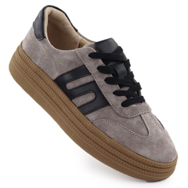 Dámské kožené boty tenisky tenisky Taupe Filippo DP7114