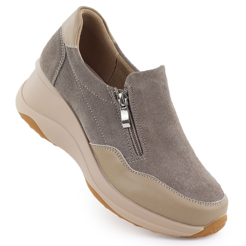 Dámská kožená bota pro ženy Beige Filippo DP6473 béžový