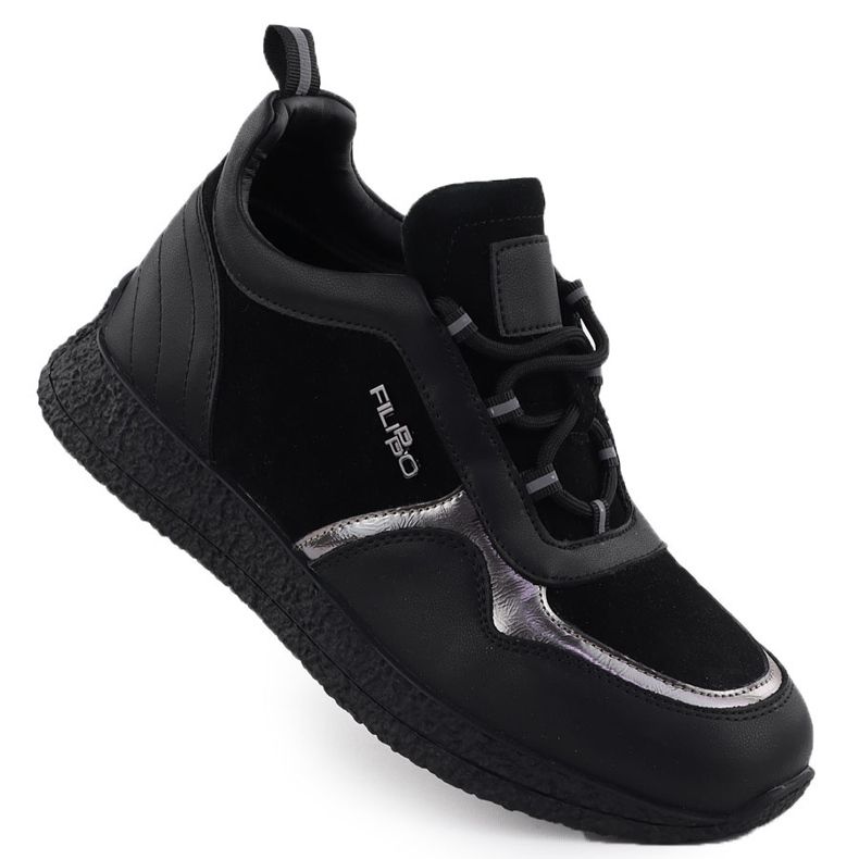 Dámské kožené boty izolované na platformě Czarne Filippo DP7406