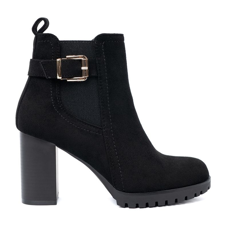 Shelvt Černé boty na příspěvku s dekorativní svorkou černá