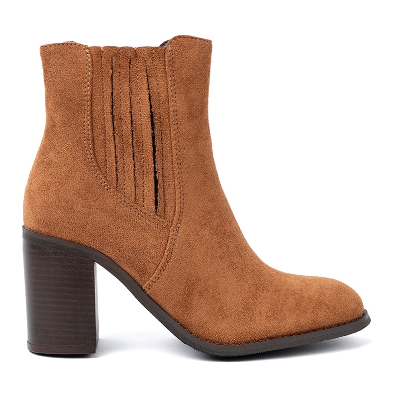 Shelvt Karamelové boty na ekologickém semišovém sloupku