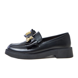 Černé mokasíny s lukem a Teriwou Teddy Bear černý