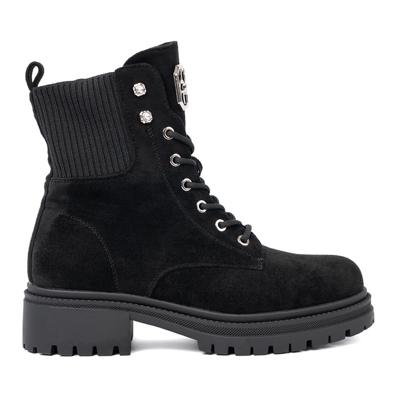 Shelvt Elegantní černí pracovníci s lesklými krystaly černá