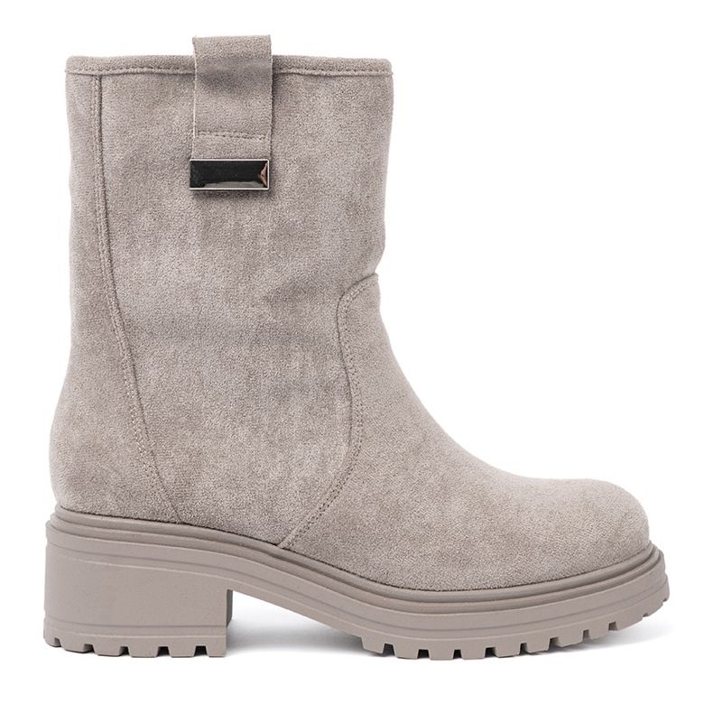 Shelvt Pohodlné šedé boty na masivní podrážce šedá