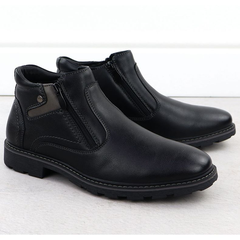 Pánské boty izolované boty pro posuvníky Black Vanhorn AN71309 černá