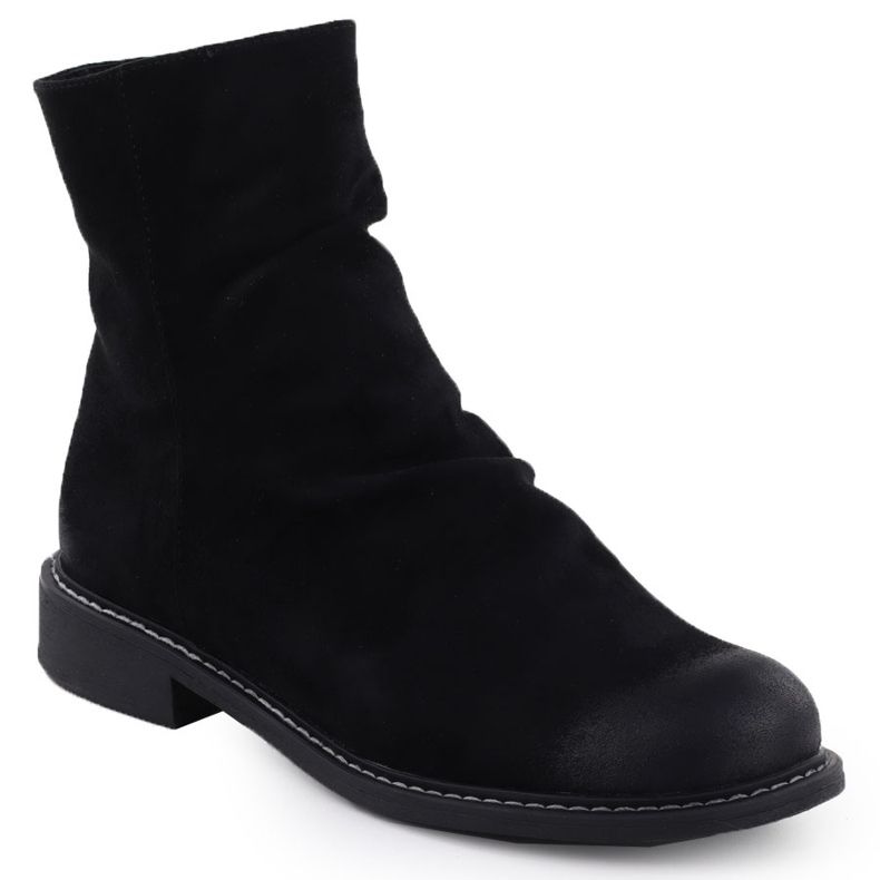 Dámské semišové boty Black Potocki Z25-SZ12716 černá