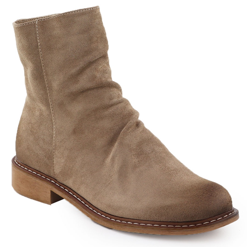 Dámské semišové boty hnědé Potocki Z25-SZ12716 béžový