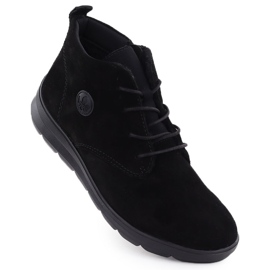 Dámské kožené kožené boty černý Rieker Z0022-00 černá Dámské kožené kožené boty černý Rieker Z0022-00 černá