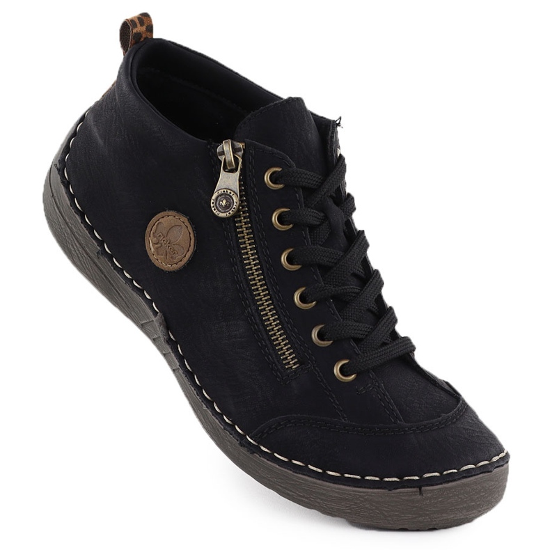 Dámské pohodlné černé boty Black Rieker 52514-00