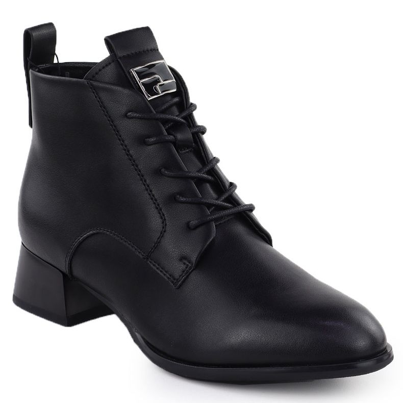 Černá vinceza 66805 Kožená vysoká podpatky Černá vinceza 66805 Kožená vysoká podpatky