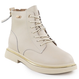 Dámské kožené boty Goe SS2N4101 BEIGE béžový