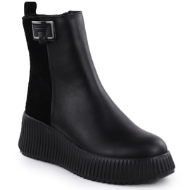 Dámské kožené boty na klínech Black Filippo DBT7268