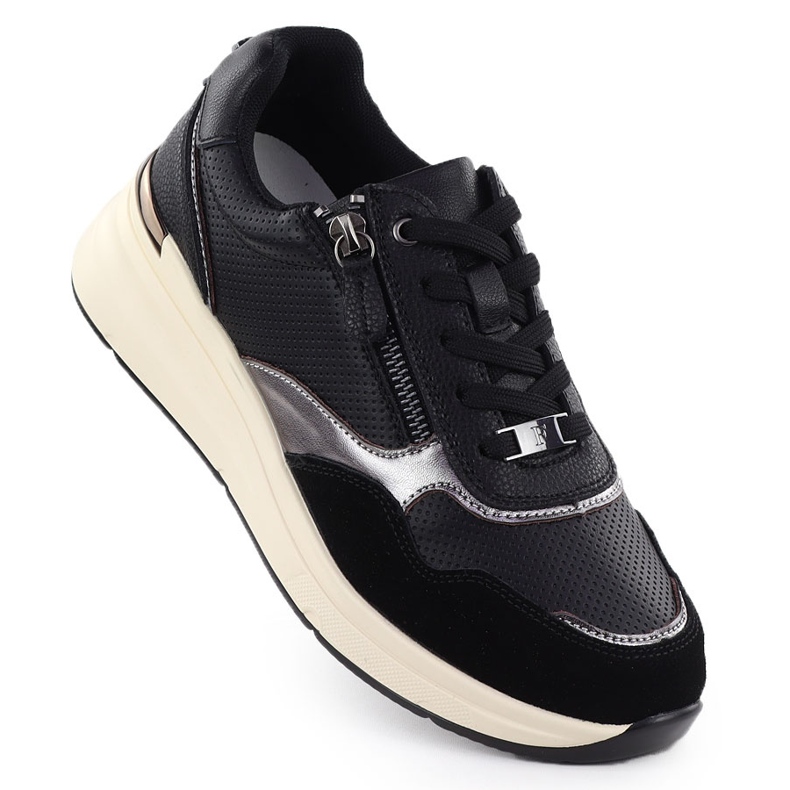 Kožená kovová ženská bota Black Filippo DP7105/25 Kožená kovová ženská bota Black Filippo DP7105/25