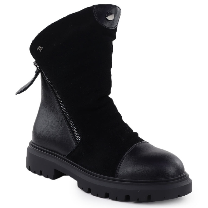 Dámské kožené boty na platformě Black T.Sokolski Z25-163