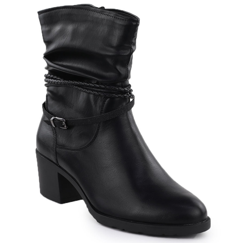 Chrinkled Boots on the Block Women's Black Jezzi Asa128-63