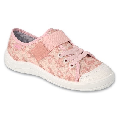 Dětské papuče Befado na suchý zip 351Y033, růžové s motýlky růžový Dětské papuče Befado na suchý zip 351Y033, růžové s motýlky růžový