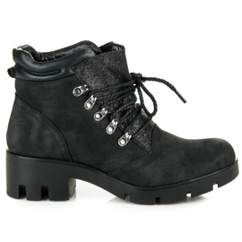 Vinceza Zavázané turistické boty černý