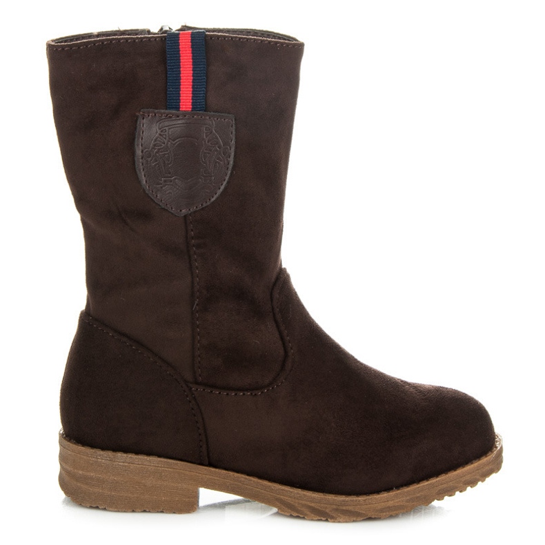 Top Shoes Dětské semišové boty hnědý