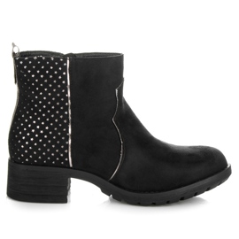 Ideal Shoes Semišové kotníkové boty černý šedá