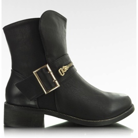 Boty Jodhpur s přezkou Black AH-01 Black černý