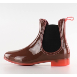 Wellingtony s průhlednou patou PT28 coral hnědý