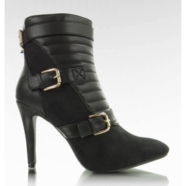 E349 Černé prošívané boty černý