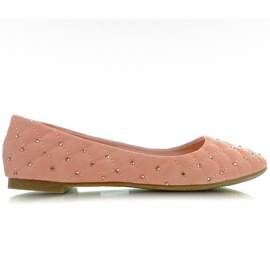 Prošívané baleríny XT373 Pink růžový