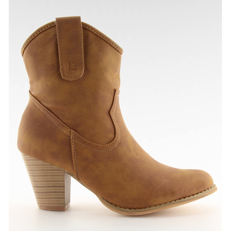 Stylové kovbojské boty velbloud HP8443 hnědý vícebarevný