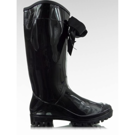 B812-10 Černé lesklé galoše černý