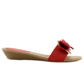 Elegantní červené pantofle YC-51