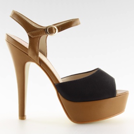 VB33050 Negro vysoké podpatky černý hnědý