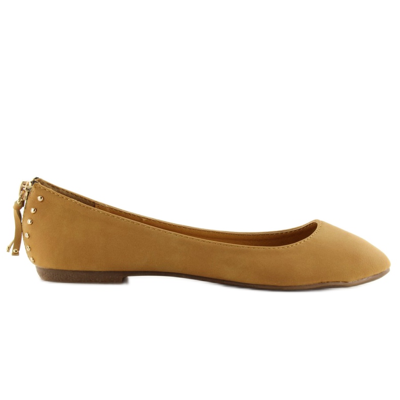 Baleríny se zipem 18515-BAL camel hnědý