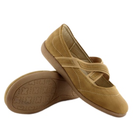 Pohodlné baleríny 7267 camel hnědý