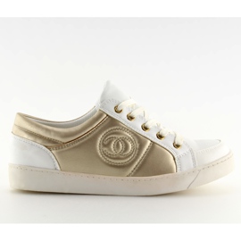 Chanelki tenisky Y612-41 White white and gold bílý žluť