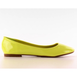 Hladká balená ballerina T176 Zelená žlutá
