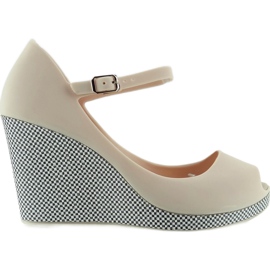 Sandály Meliski Koturn Checkered S11 růžový vícebarevný Sandály Meliski Koturn Checkered S11 růžový vícebarevný