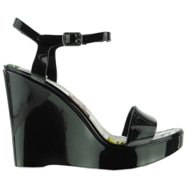 Sandály na klínku Meliski PT-5201 Black černý